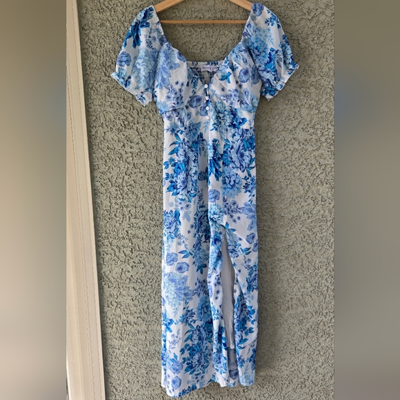 Thats So Fetch Dresses & Skirts - Thats so fetch Blue White Floral Maxi Dress